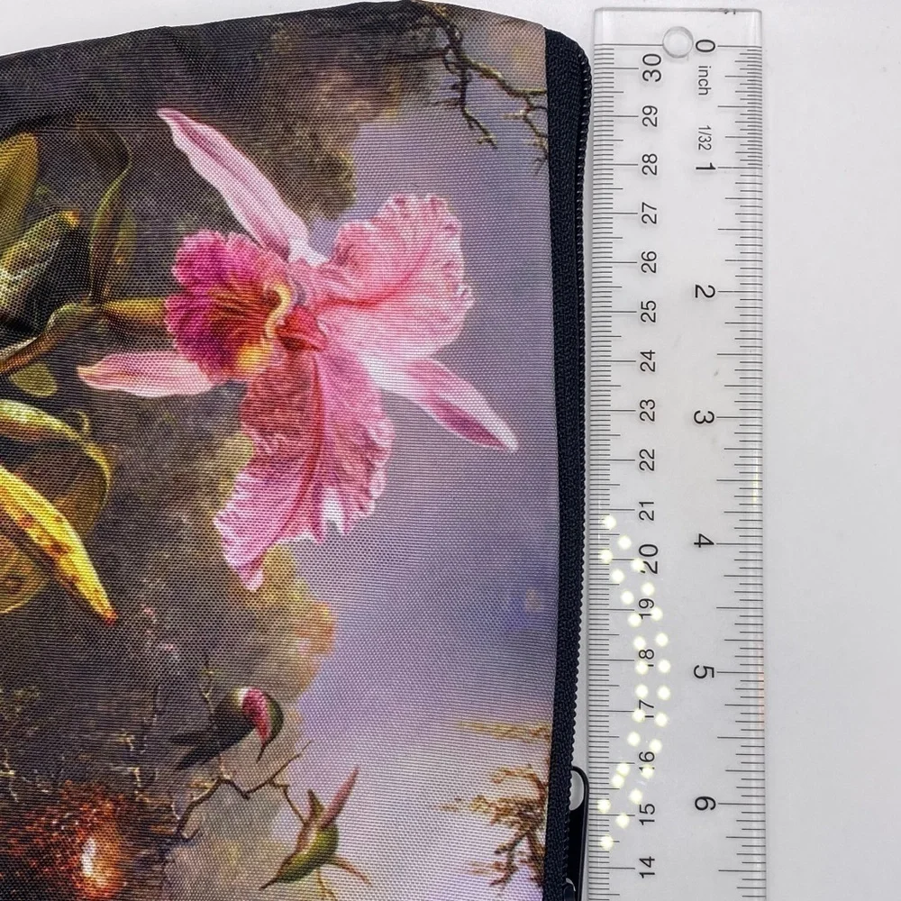 Pink Lily & Hummingbird Cosmetic Bag.